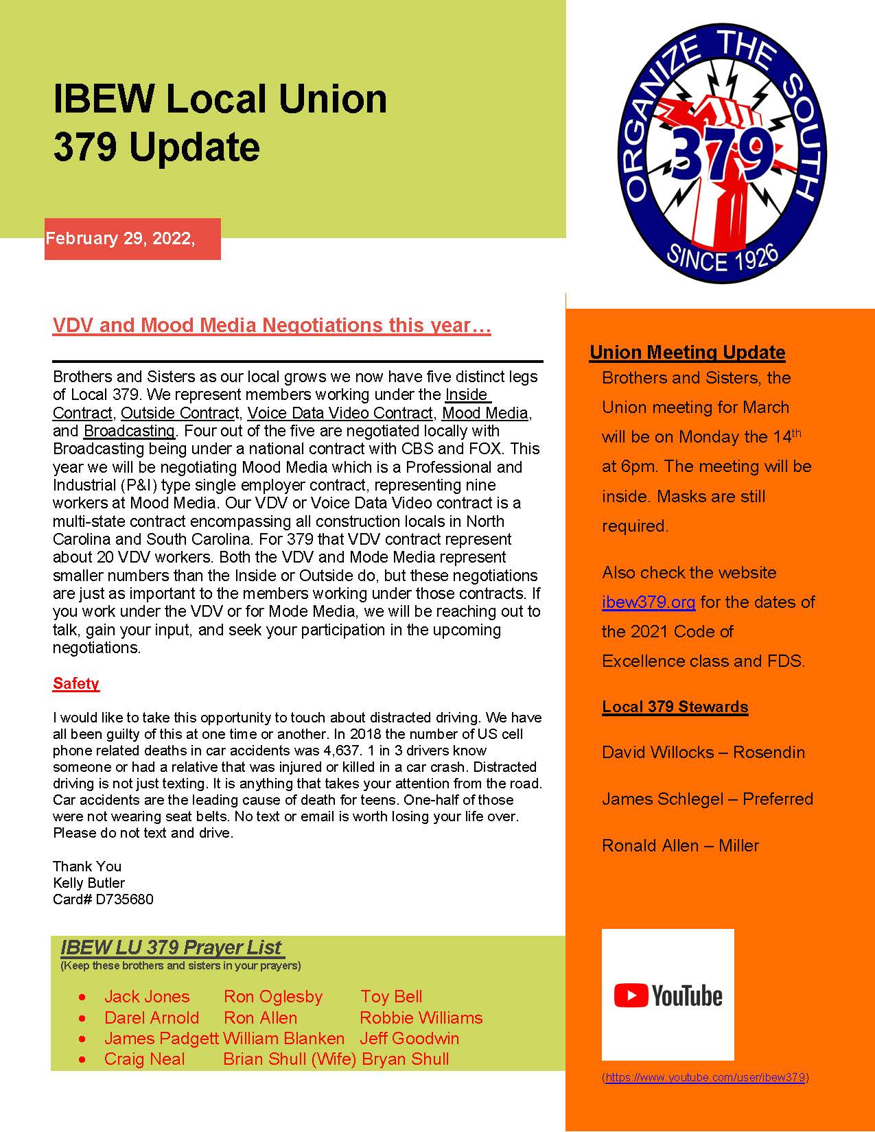 Ibew Local 47 Union Holidays - f6rm576